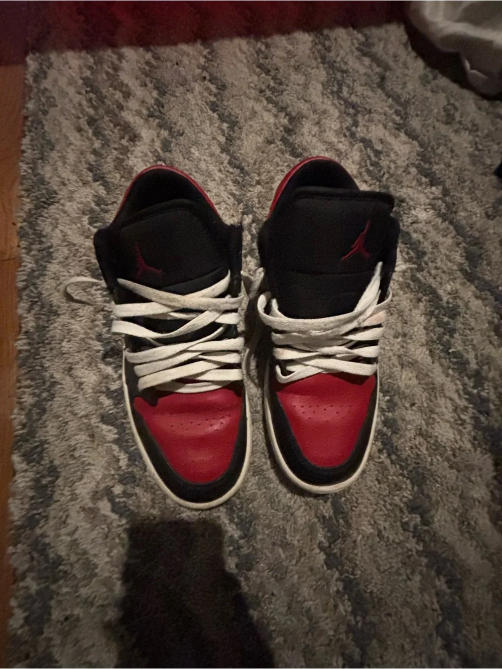 Jordan Men’s Low-Top Sneakers - Red, Black & White